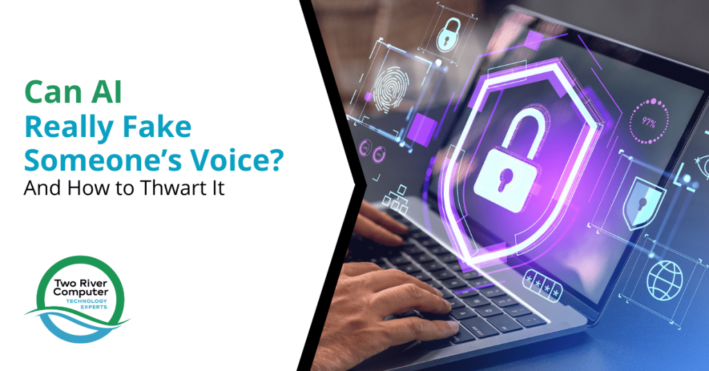 Can AI really fake someone's voice? Technology experts at Two River Computer explore AI voice synthesis, security measures, and protective strategies against voice deception.